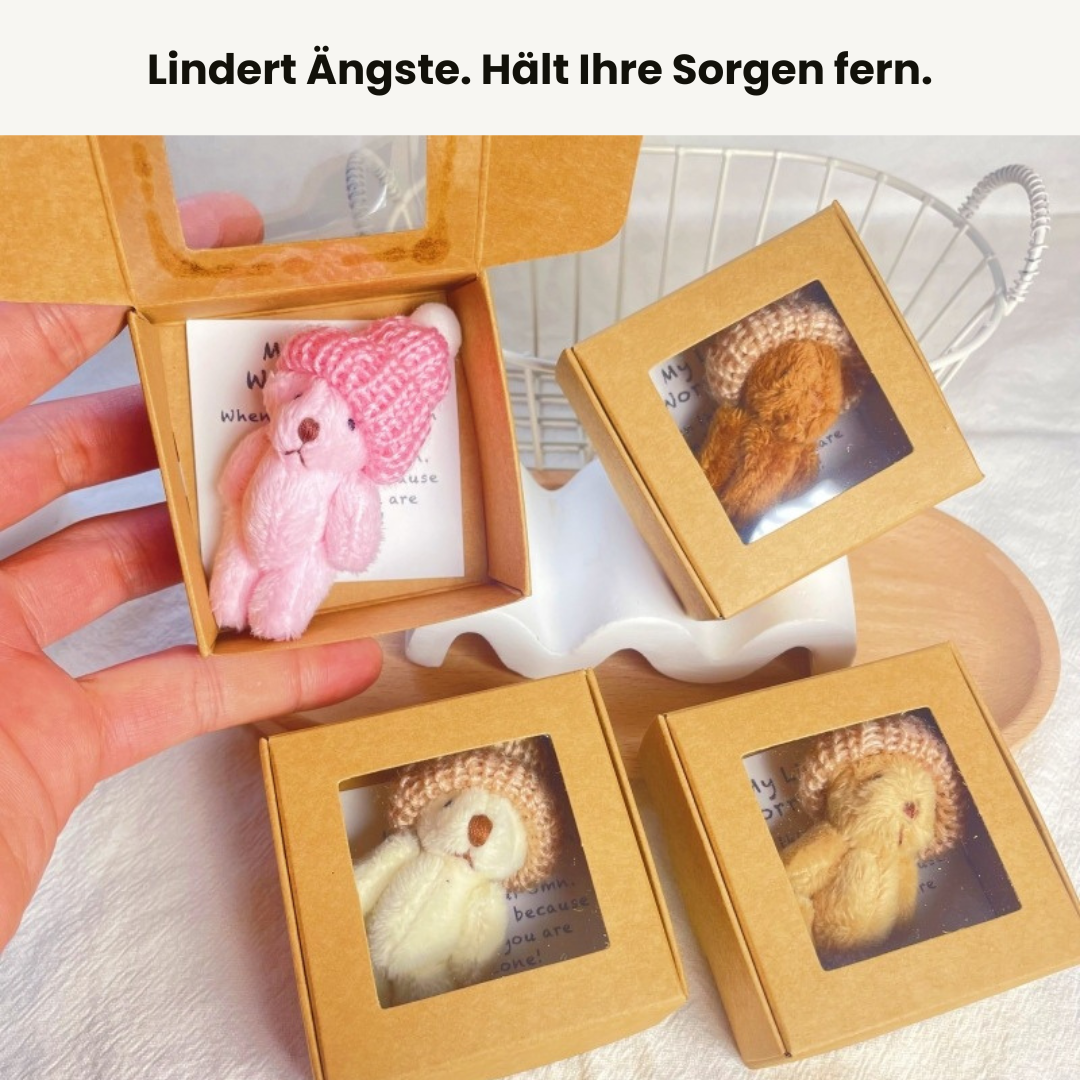 Sorgenbär – Kleiner Plüsch-Teddybär für die Hosentasche