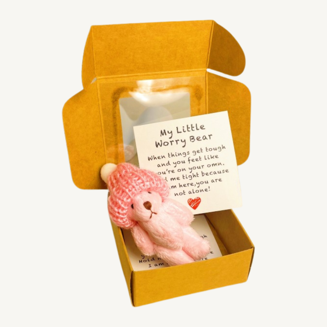 Sorgenbär – Kleiner Plüsch-Teddybär für die Hosentasche